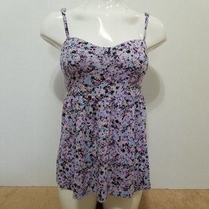 Kirra top Medium floral print babydoll sleeveless stretch summer feminine PacSun